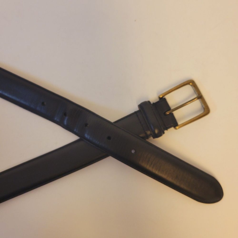 Mens Polo Ralph Lauren Genuine Italian Leather Black Belt - Picture 4 of 9